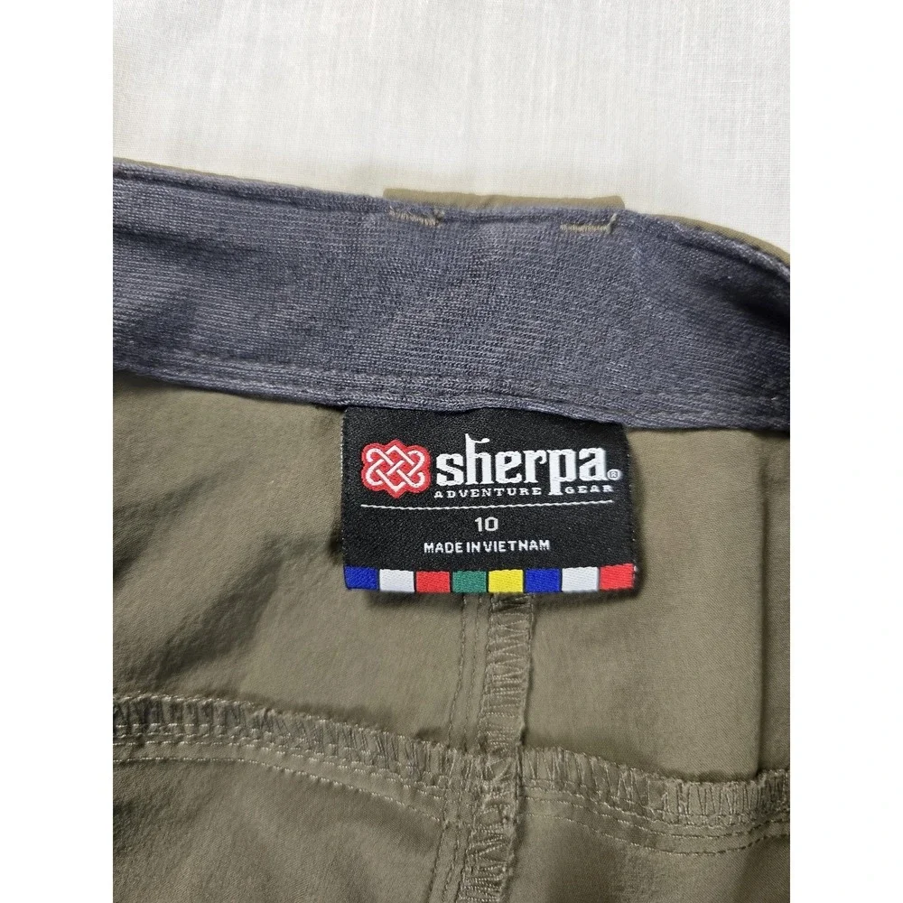 Sherpa Adventure Gear Shorts Womens 10 Green Hiking Utility‎ Quick Dry Stretch